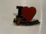 I Love Volleyball Lapel Hat Pin CJ