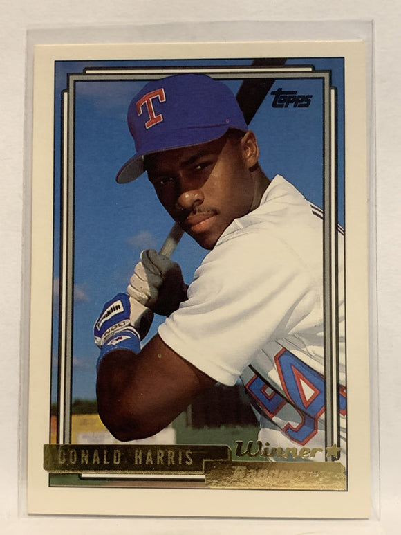 #554 Donald Harris Texas Rangers 1992 Topps Baseball Card