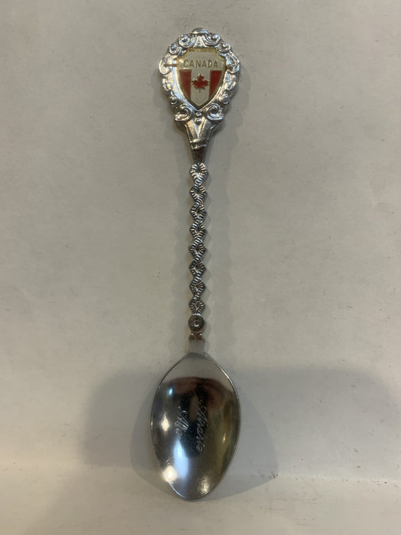Airdrie Alta Alberta Canada Canadian Flag Souvenir Spoon