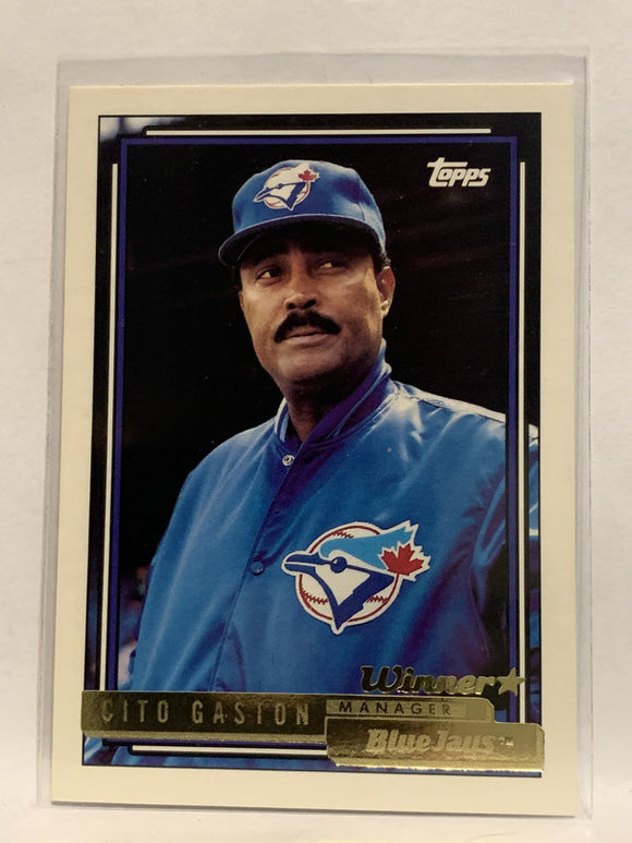#699 Cito Gaston Manager Toronto Blue Jays 1992 Topps Baseball Card