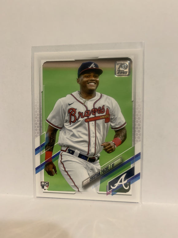 #187 Cristian Pache Rookie Atlanta Braves 2021 Topps Series One Baseball Card