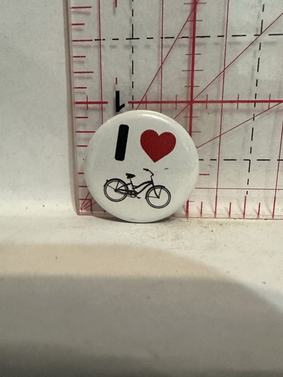 I Love Heart Bicycles Button Pinback