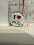 I Love Heart Bicycles Button Pinback