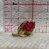 Poppy Rose Flower  Lapel Pin