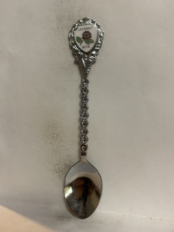 Lacombe Alta Alberta Wild Rose Souvenir Spoon