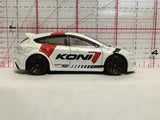 White Koni Ford Focus RS DHP07 2016 J43 Hot Wheels Diecast Car