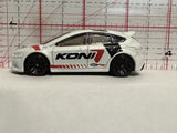 White Koni Ford Focus RS DHP07 2016 J43 Hot Wheels Diecast Car