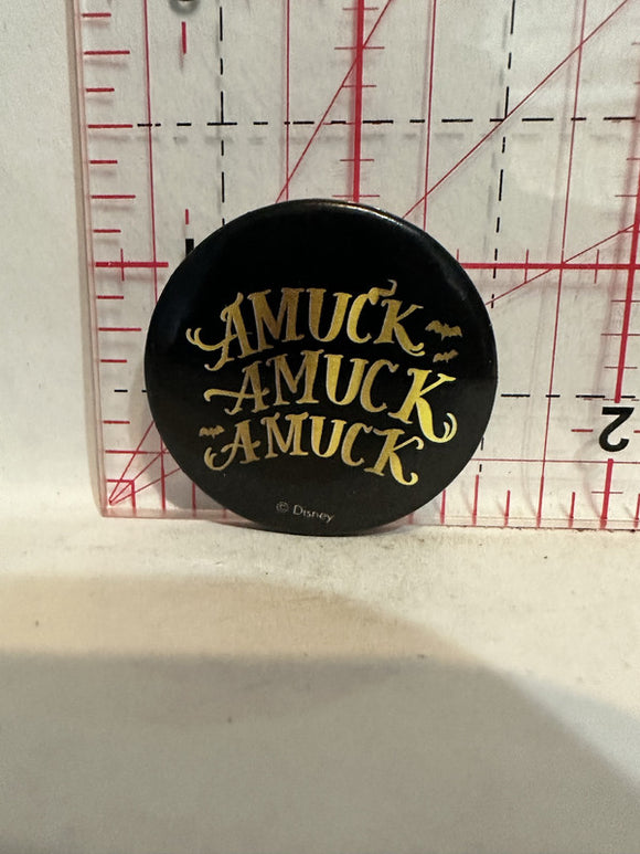 Amuck Amuck Amuck Disney Hocus Pocus Movie Poster Button Pinback