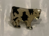 Black & White Dairy Cow Holstein Lapel Hat Pin CK
