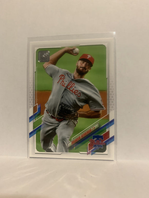 #160 Brandon Workman Philadelphia Phillies 2021 Topps Series One Baseball Card