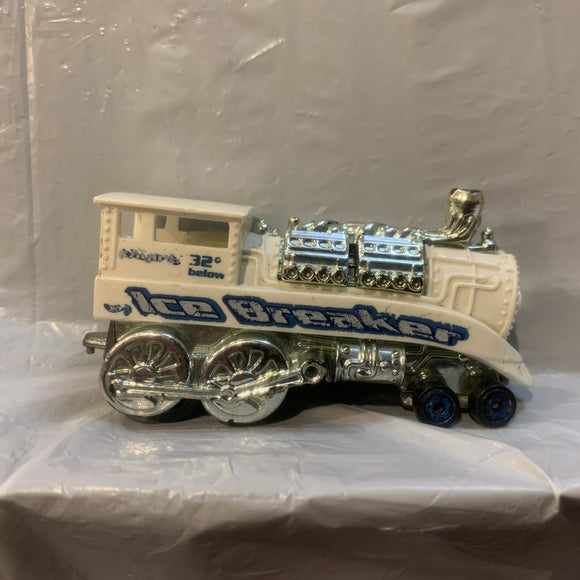 White Ice Breaker Rail Robber Train Engine Hot Wheels Loose Diecast Car 1/64 HC
