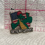 Edgar Alligator USA Simple Green  Lapel Pin
