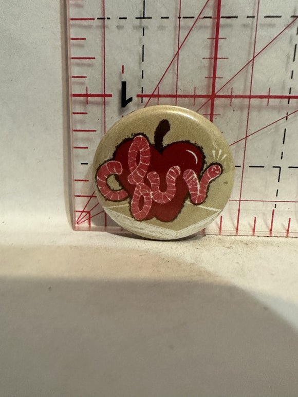 CFUV worm apple Button Pinback