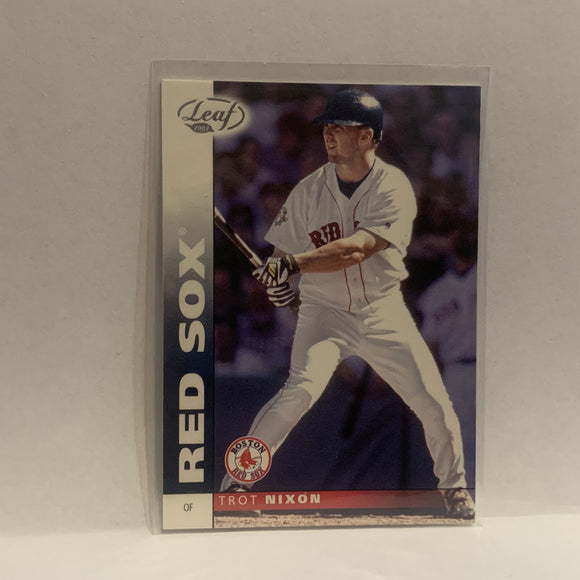 #59 Trot Nixon Boston Red Sox 2002 Donruss Leaf Baseball Card HU