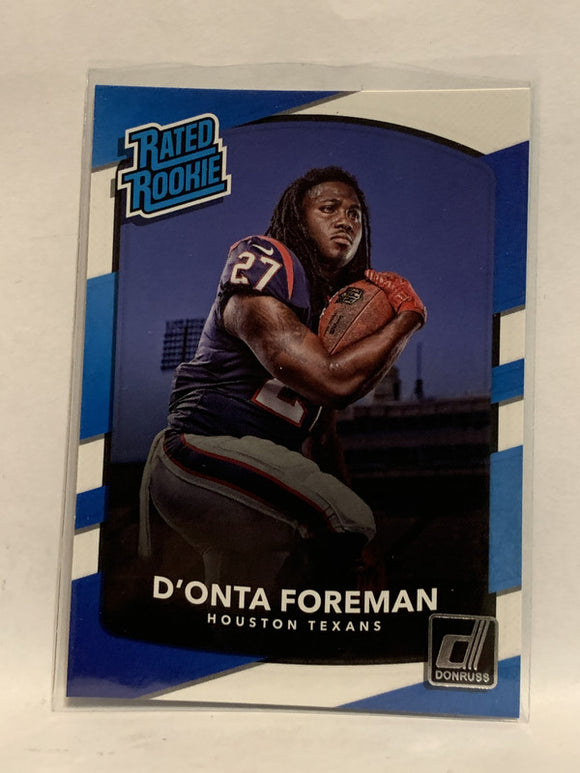 #340 D'Onta Foreman Rated Rookie Houston Texans 2017 Donruss Football Card