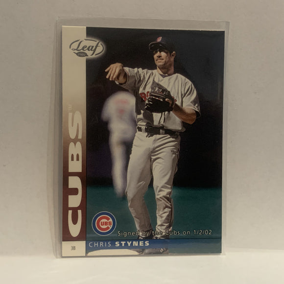 #58 Chris Stynes Chicago Cubs 2002 Donruss Leaf Baseball Card HU