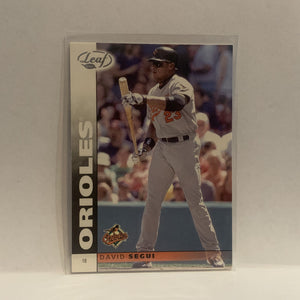 #57 David Segui Baltimore Orioles 2002 Donruss Leaf Baseball Card HU