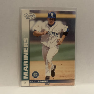 #98 Bret Boone Seattle Mariners 2002 Donruss Leaf Baseball Card HU
