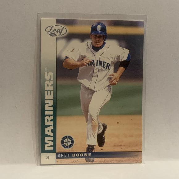 #98 Bret Boone Seattle Mariners 2002 Donruss Leaf Baseball Card HU