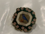 Lacombe Alberta Bluebird Wildrose Flower Lapel Hat Pin CL