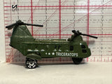 Green Army Triceratops Helicopter Unbranded Diecast Car