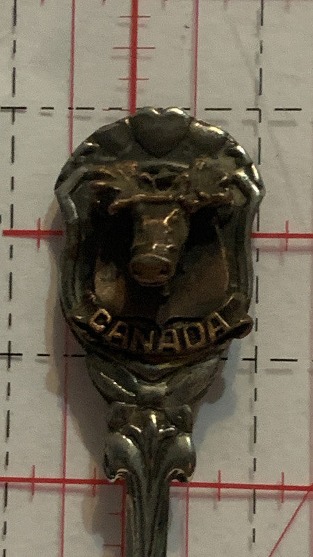 Moose Head Canada North Bay Spoon Canada Ontario  Silverplated Souvenir Spoon