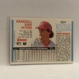 #624 Randall Kirk Myers Cincinnati Reds 1992 Donruss Baseball Card HV