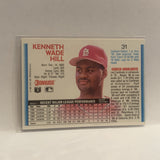 #31 Kenneth Wade Hill St Louis Cardinals 1992 Donruss Baseball Card HV