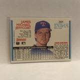 #351 James Michael Jeffcoat Texas Rangers 1992 Donruss Baseball Card HV