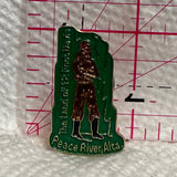 Peace River Alta The Land of 12 Foot Davis Alberta  Lapel Pin