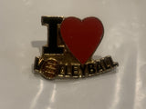 I Love Volleyball Lapel Hat Pin CM