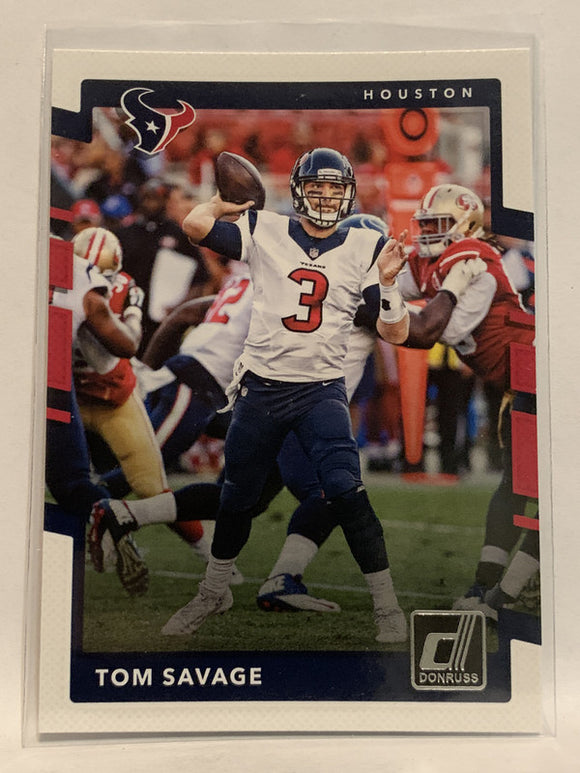 #283 Tom Savage Houston Texans 2017 Donruss Football Card