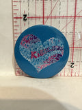 Summer Rainbow Kisses Heart Button Pinback