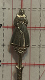 Maiden Holding a Fan  Elwezetta Speculum Plate Souvenir Spoon