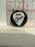 Pick Jesus Guitar Button Pinback