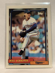 #293 Mike Henneman Detroit Tigers 1992 Topps Baseball Card