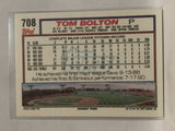 #708 Tom Bolton Boston Red Sox 1992 Topps Baseball Card