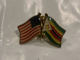 USA Zimbabwae Friendship Flags Lapel Hat Pin CO