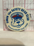 Simon the safety Bear club sponsored Calgary Police Service Button Pinback