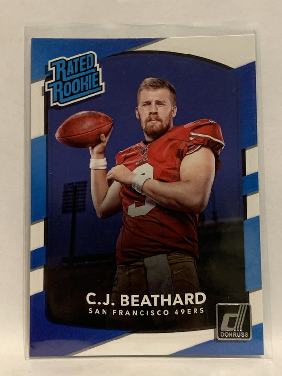 #320 C.J. Beathard Rated Rookie San Francisco 49ers 2017 Donruss Football Card