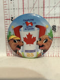 Canada Day July 1st 25th Anniversary Beavers Flag Button Pinback