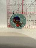 Baby Robin Bird Snow Flakes Button Pinback
