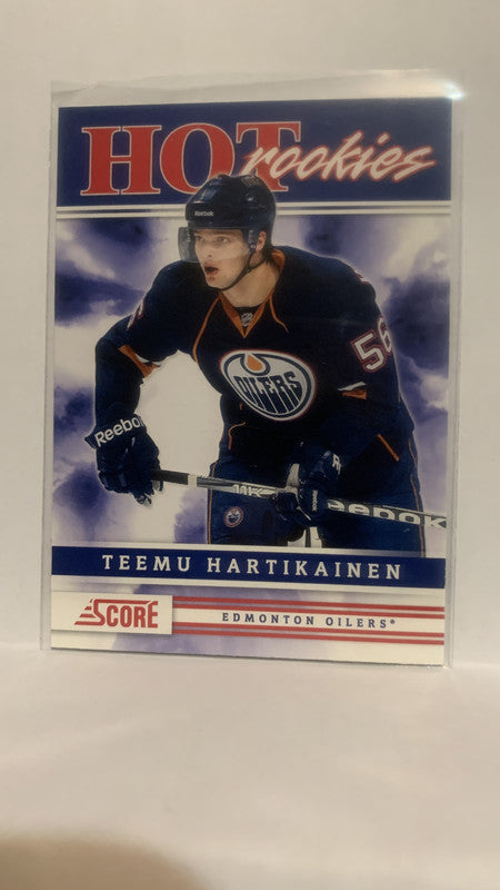 #511 Teemu Hartikainen Rookie Edmonton Oilers 2011-12 Score Hockey Card