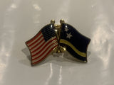 USA Curacao Friendship Flags Lapel Hat Pin CP