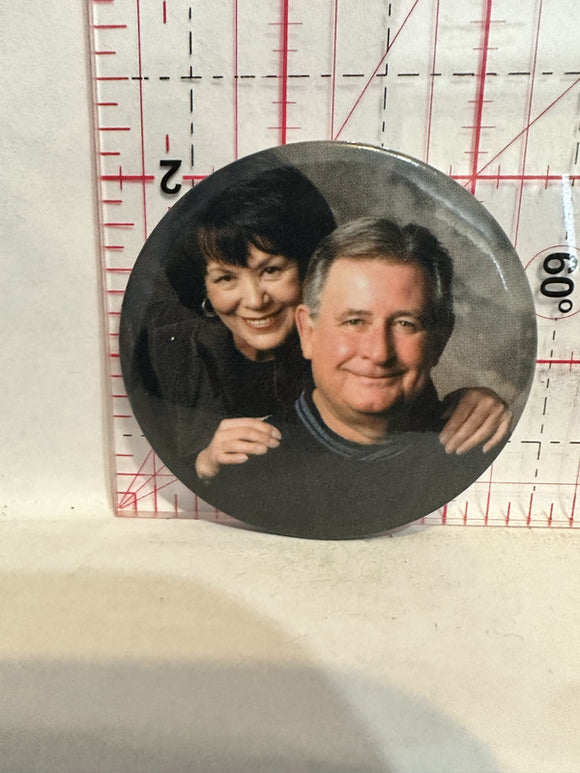 Raplh Klein and wife Button Pinback