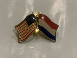 USA Netherlands Friendship Flag Lapel Hat Pin CP