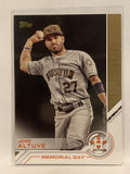 #S-28 Jose Altuve Memorial Day Houston Astros 2017 Topps Series One Baseball Card