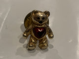 Teddy Bear Big Heart Lapel Hat Pin CP