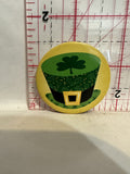 Shamrock Leprachuan Hat Button Pinback