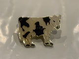 Black & White Diary Cow Holstein Lapel Hat Pin CP